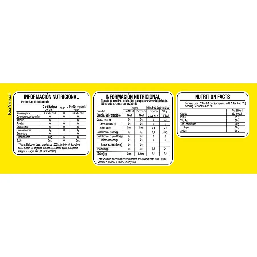 Té Lipton Yellow Label 100 Bolsas