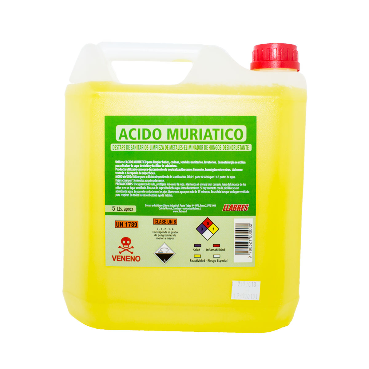 Ácido Muriático Llabres 5L: Limpieza Potente