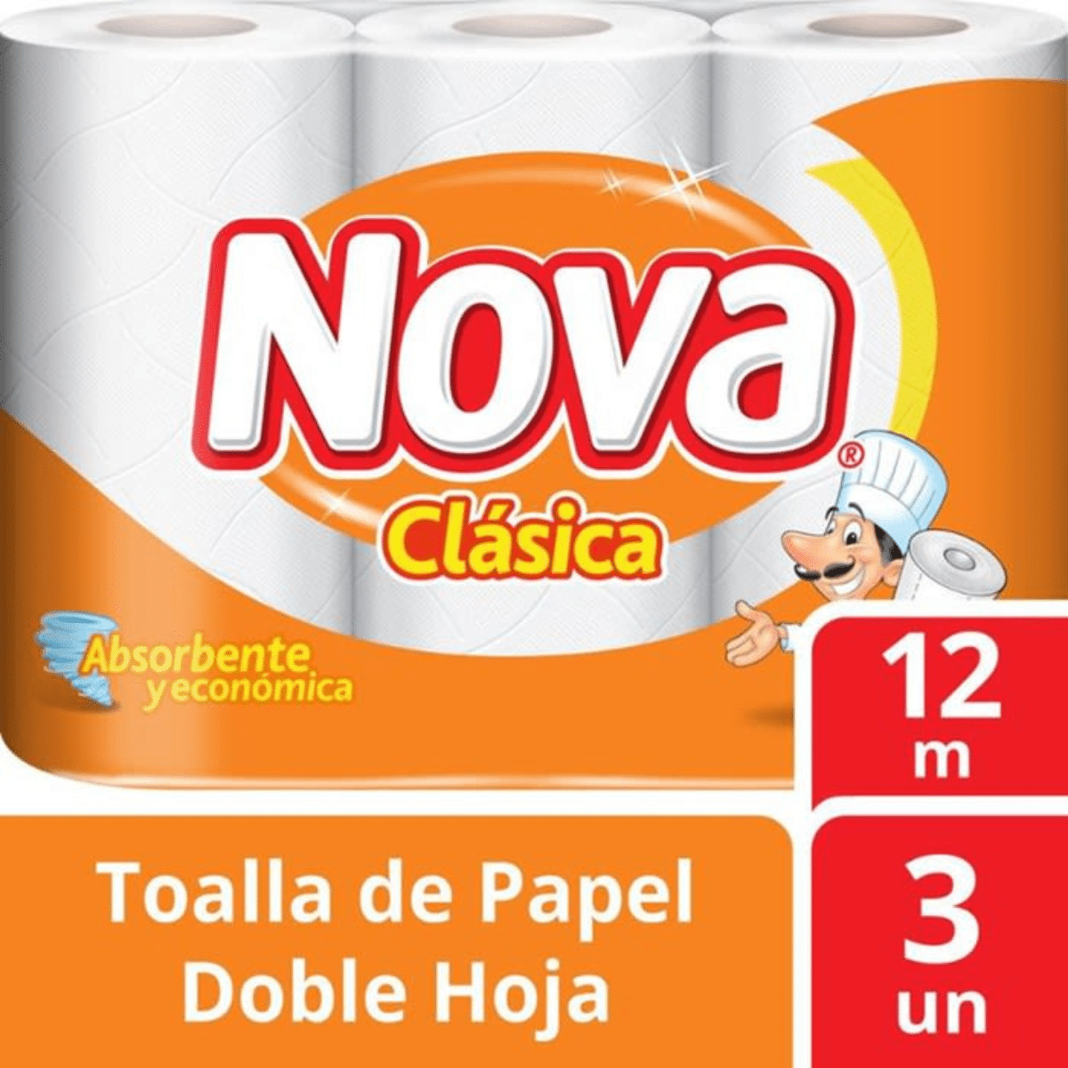 Toalla Papel Nova Clásica 3x12.5m Doble Hoja 🧻✨
