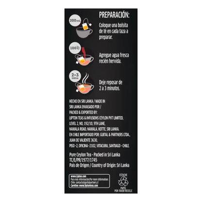 Té Lipton Black Label 100 Bolsas | Intenso