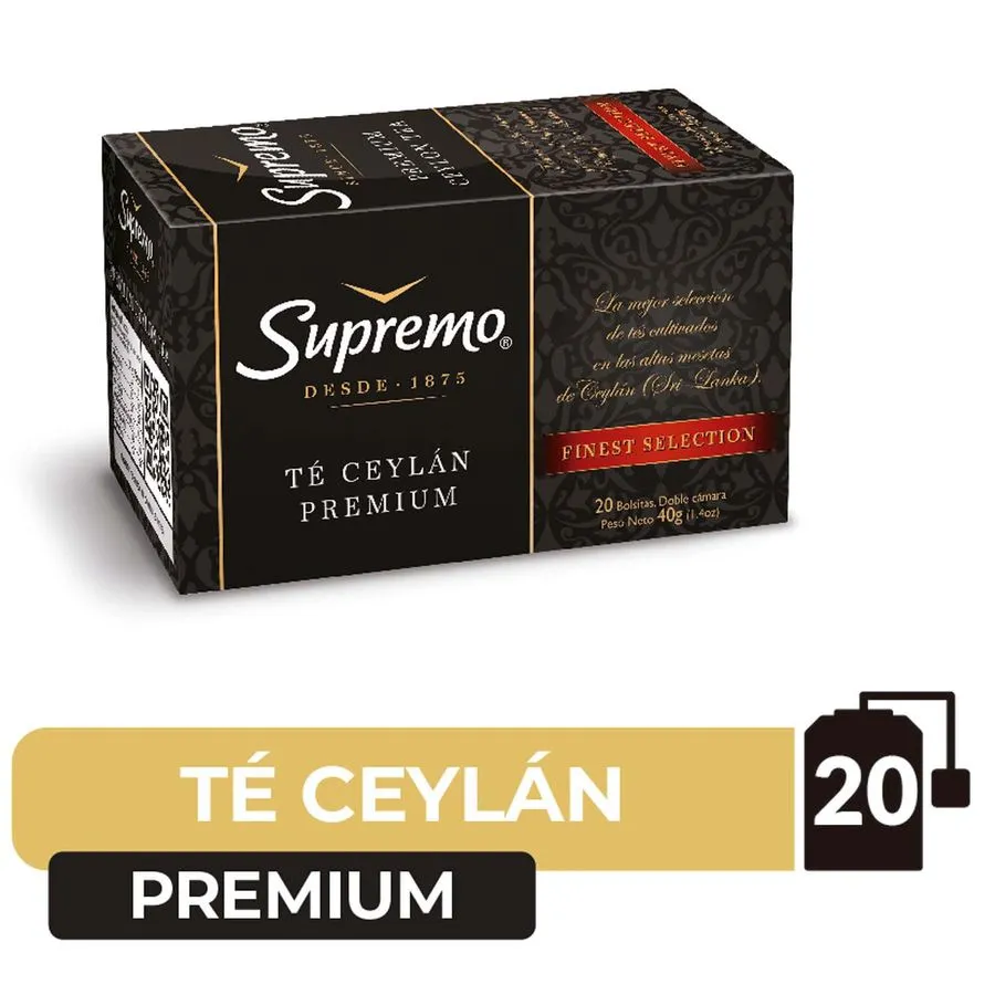 Té Supremo Premium Ceylán - 20 Bolsitas