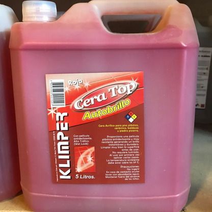 Cera Autobrillo Roja Klimper 5L
