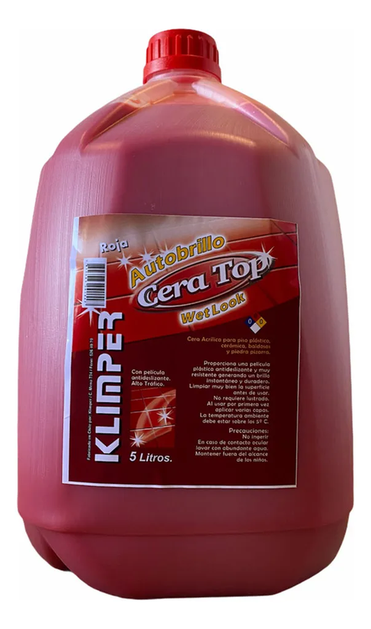 Cera Autobrillo Roja Klimper 5L