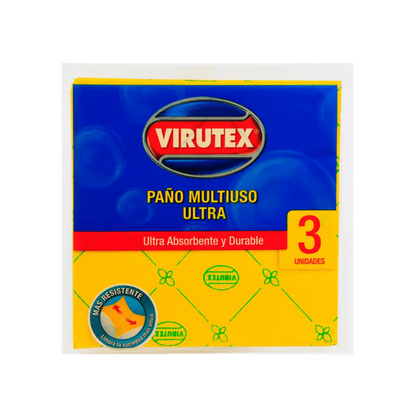 Paño Multiuso Virutex Ultra (3 Unidades) Limpieza