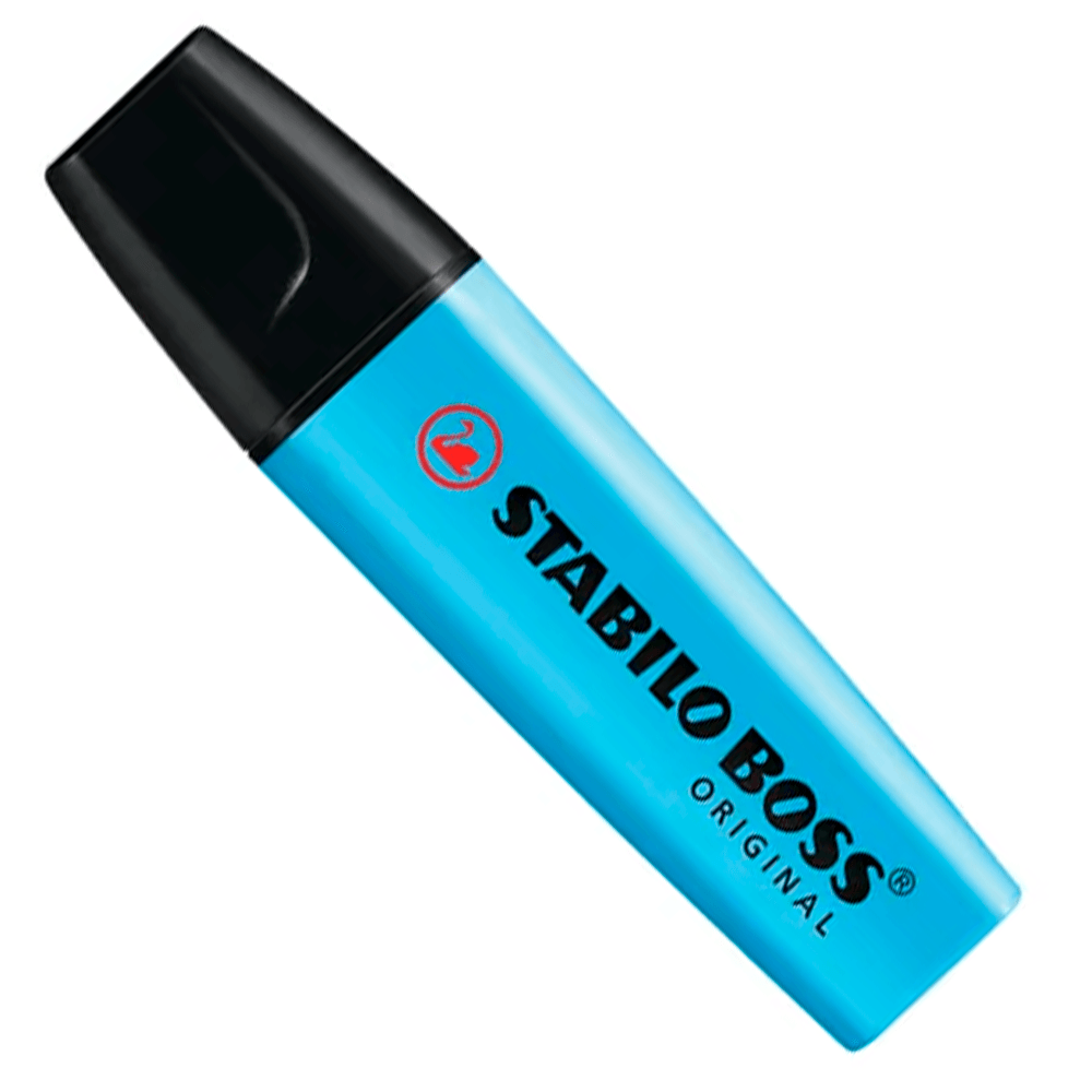 Destacador Stabilo Boss Celeste Fluorescente