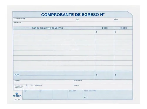 Formulario Egreso RHEIN | Hoja Contabilidad