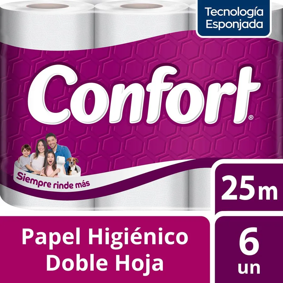 Papel Higiénico Confort D/H 25m | Pack 6