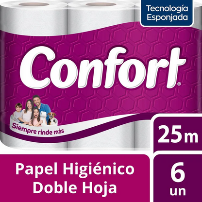 Papel Higiénico Confort D/H 25m | Pack 6