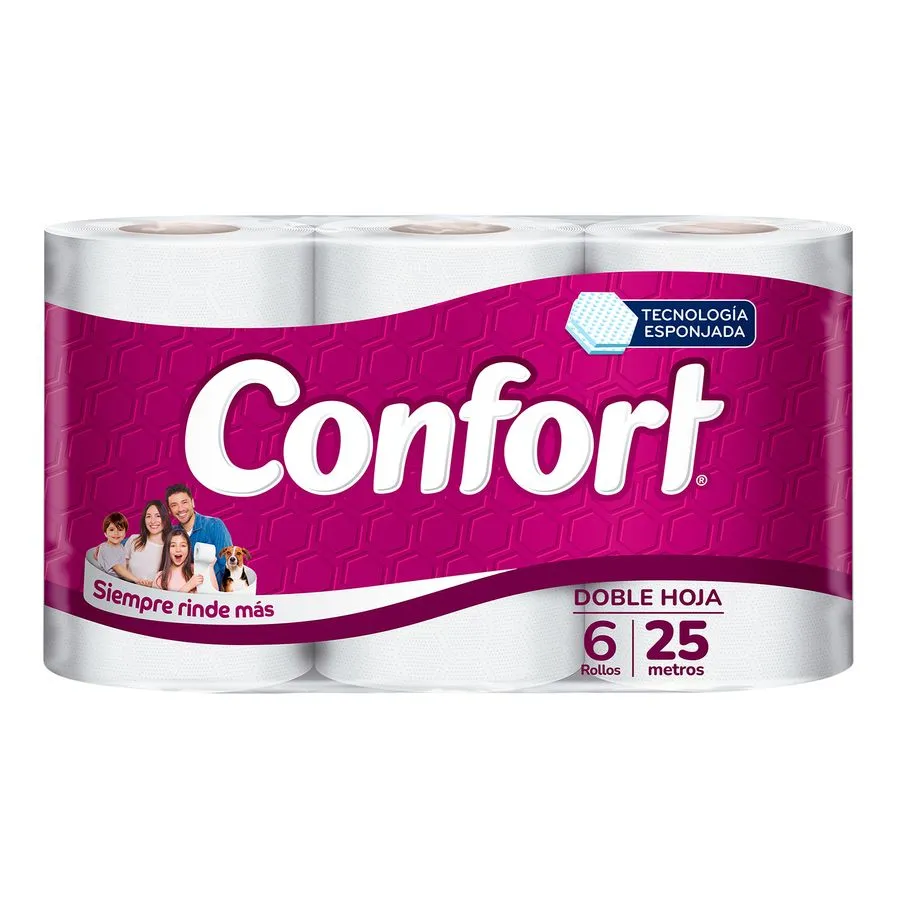 Papel Higiénico Confort D/H 25m | Pack 6