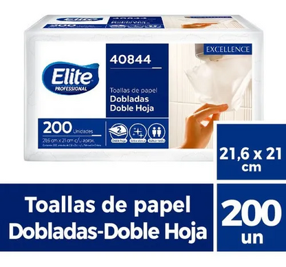 Toalla Interfoliada Elite D/H Blanca 200 Hojas