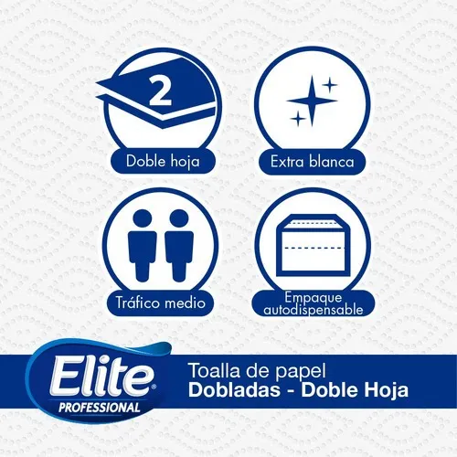 Toalla Interfoliada Elite D/H Blanca 200 Hojas
