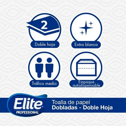 Toalla Interfoliada Elite D/H Blanca 200 Hojas