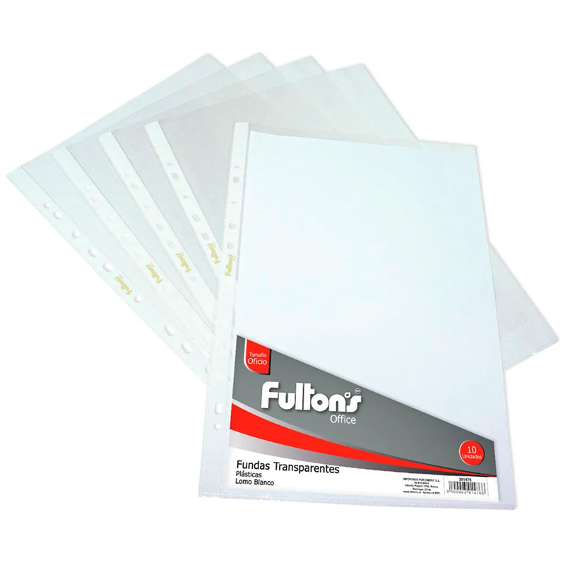 Funda Plástica Oficio 10 Unidades Fultons